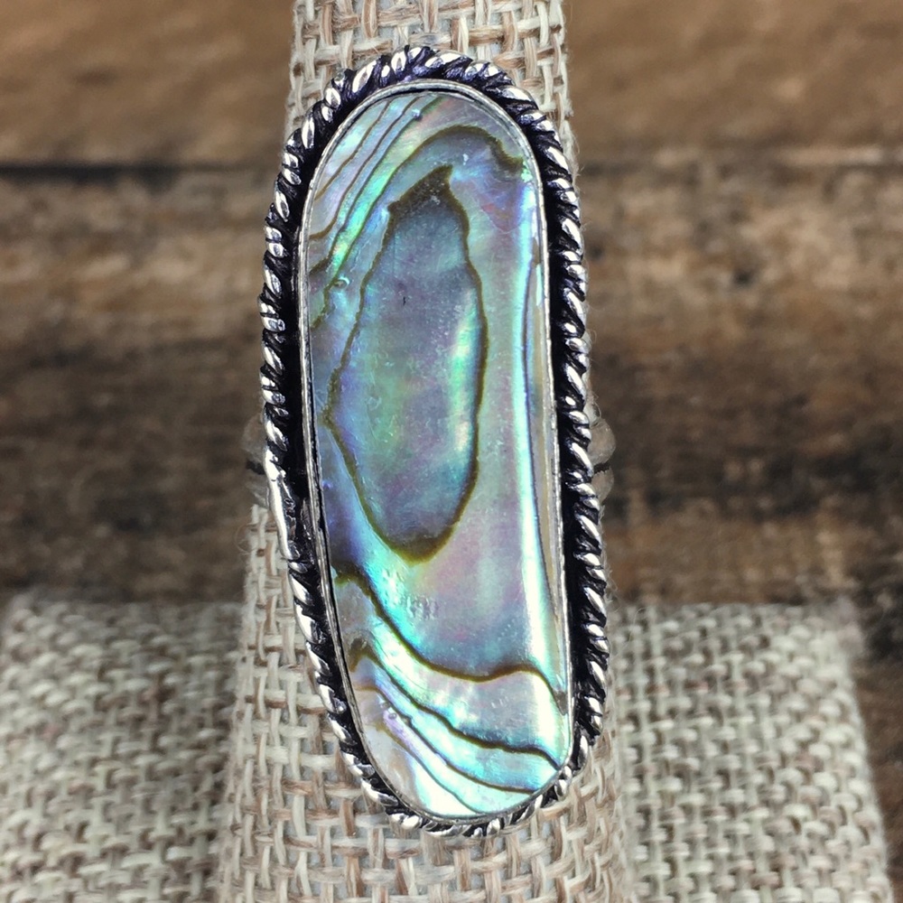 Abalone Statement Ring Size 7 - image 1